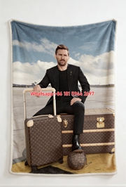 Messi LV Luggage Flannel Sofa Blanket 506
